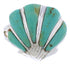 Sterling Silver Seashell Jewelry Turquoise Ring Size 8-3/4 FX22372